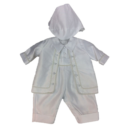 Peter Boys Ivory or White Boys Christening Romper and Jacket