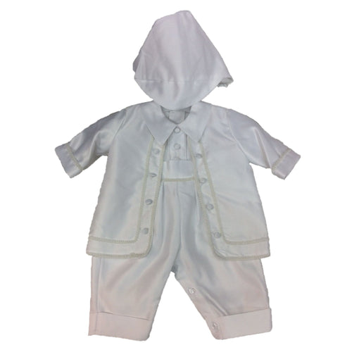 Peter Boys Ivory or White Boys Christening Romper and Jacket