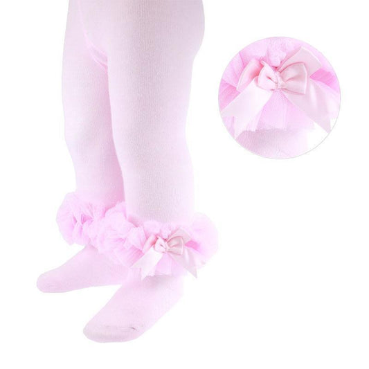 Pink Tights with Frill and Bow