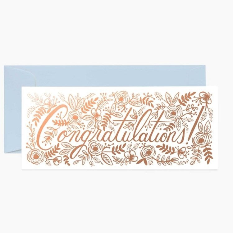 Champagne Floral Congrats No. 10 Card