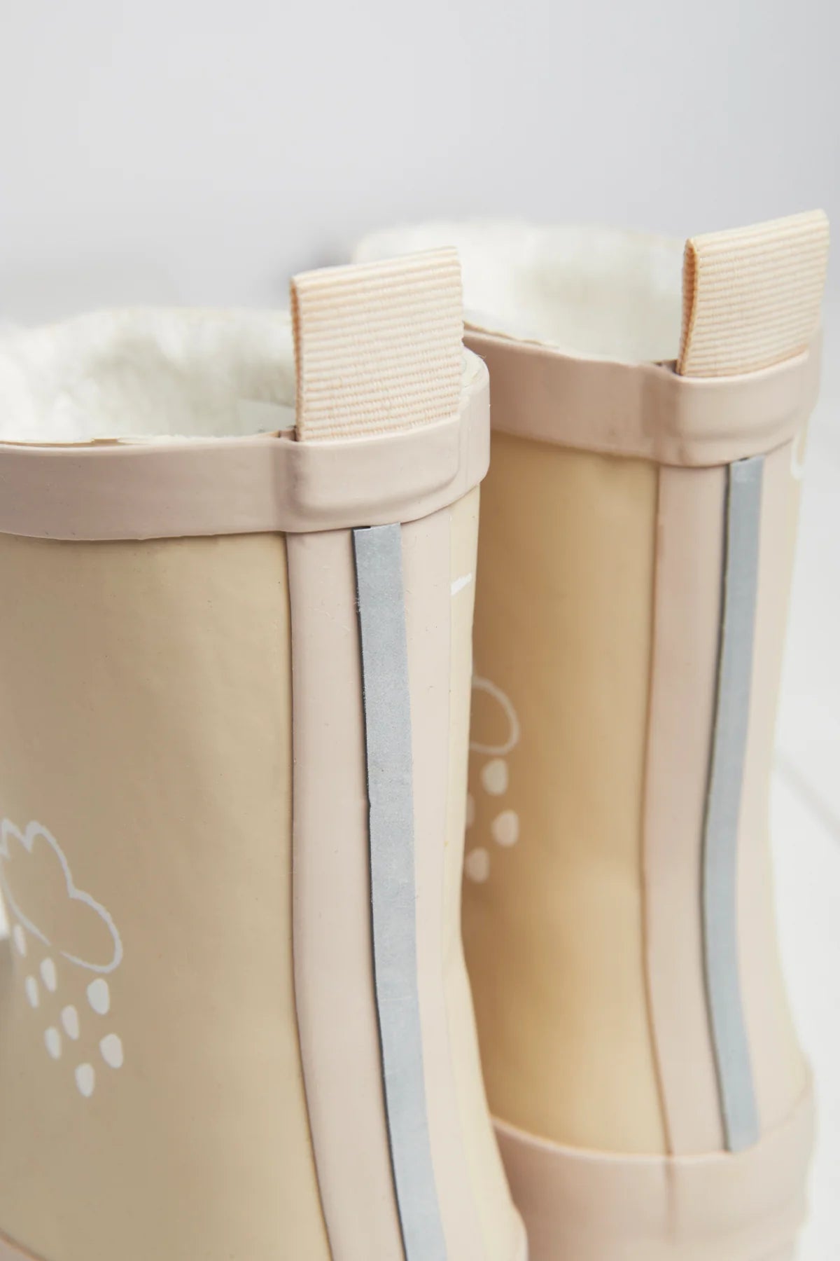 Grass & Air - Colour Changing Kids Wellies with Teddy Fleece Lining - Stone
