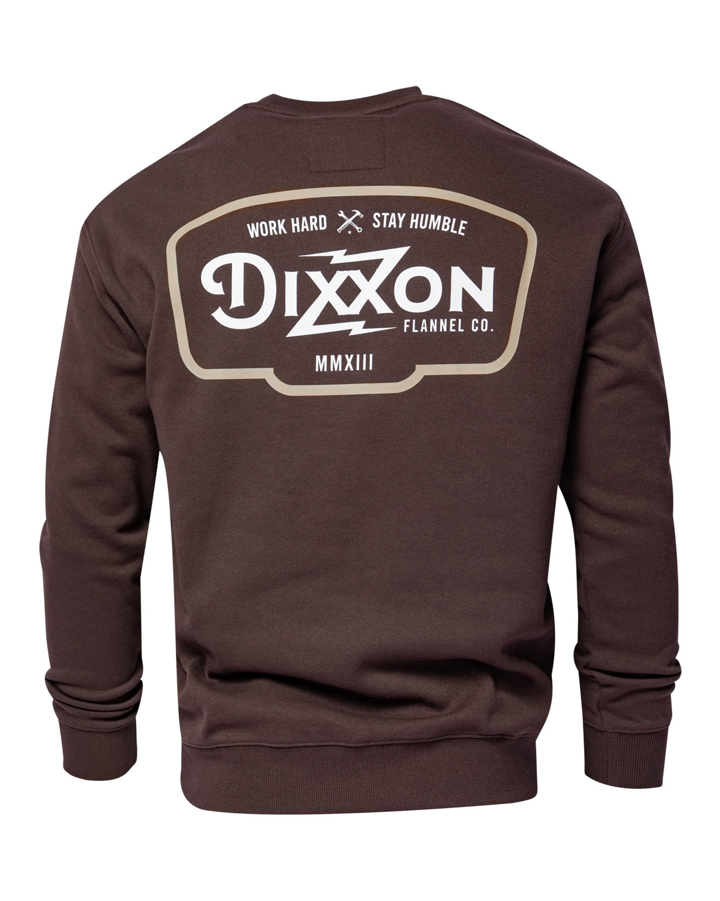 Tan & White Zapped Crewneck Sweatshirt - Brown