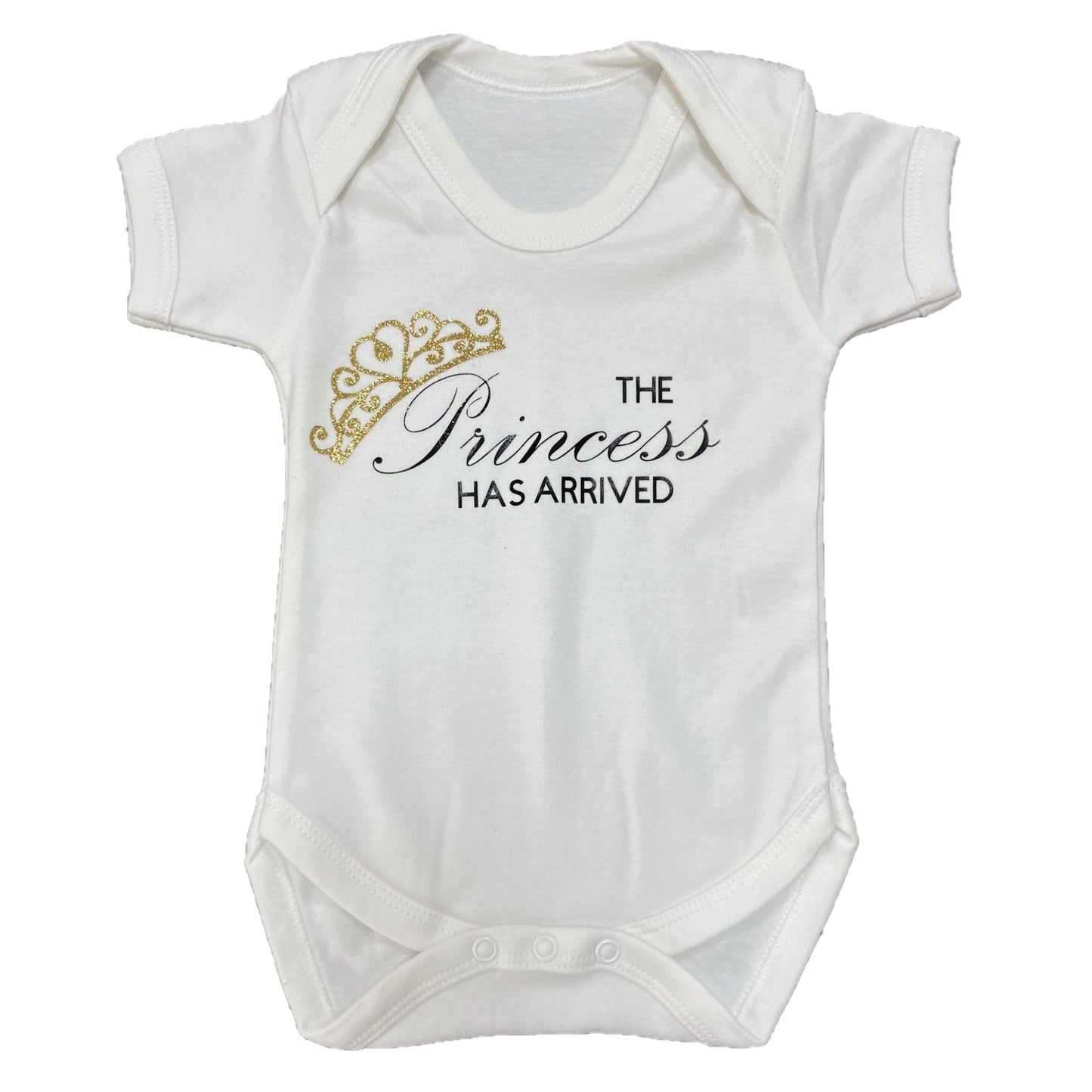 'The Princess Has Arrived' Romper, Vest, Hat Set in a Gift Box