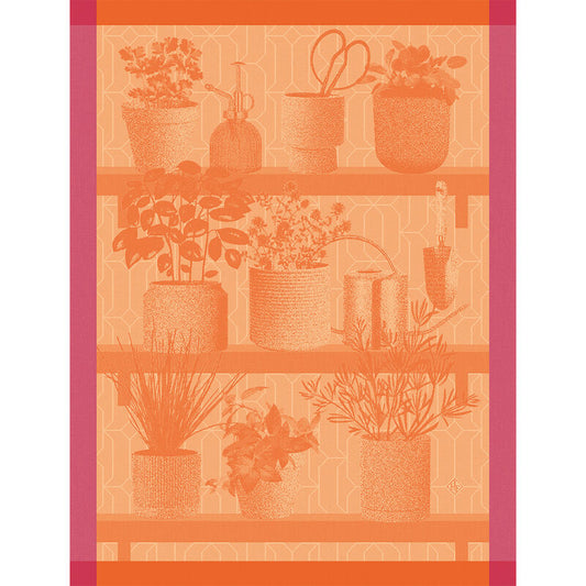 Le Jacquard Francais Tea Towel - Herbes Fraîches - Paprika (Orange)