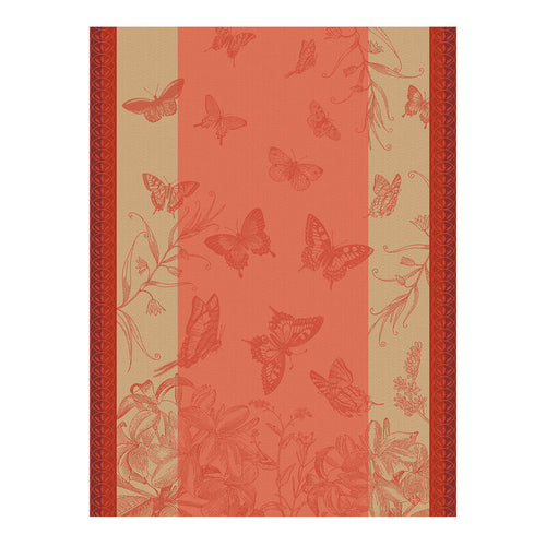 Le Jacquard Francais Tea Towel - Jardin des Papillons Lantana Pink (Camelia)