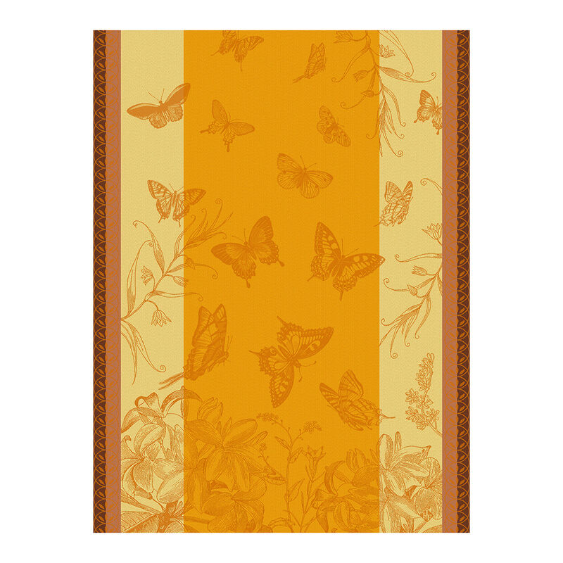 Le Jacquard Francais Tea Towel - Jardin des Papillons Lantana (Orange)