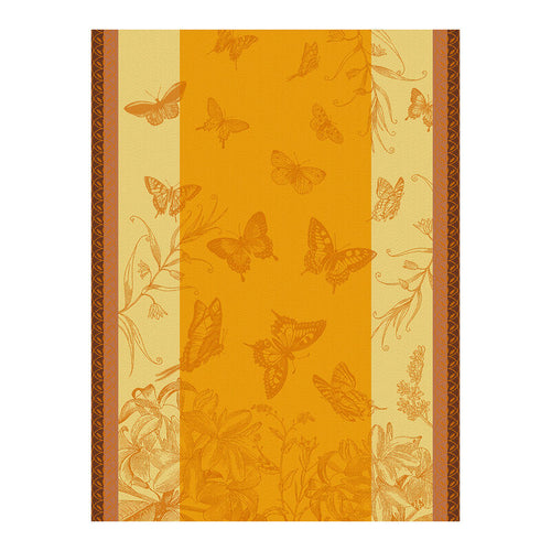 Le Jacquard Francais Tea Towel - Jardin des Papillons Lantana (Orange)