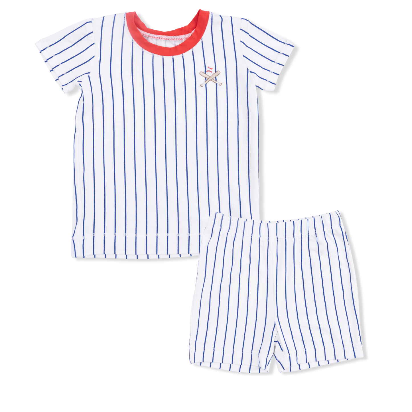 Baseball Stripe Loungewear Short Set
