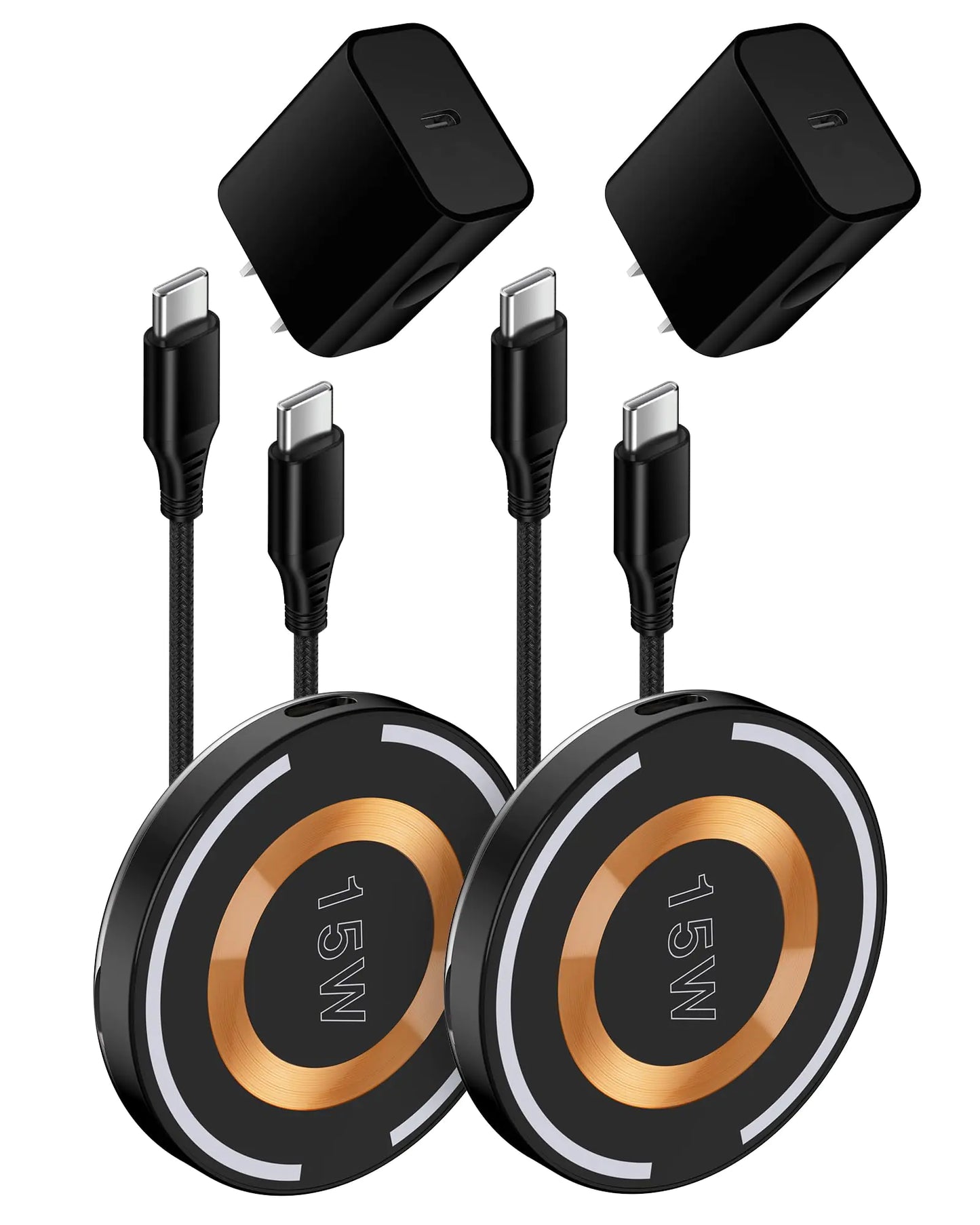 2Pack AILKIN QI Magsafe Wireless Phone Charger for Samsung Galaxy S24 S23 S22 S21 Ultra Magnetic Fast Wireless Charging Pad for Google Pixel 9 Pro XL 8 7a 6 iPhone 16 15 with PD20W Charger Adapter