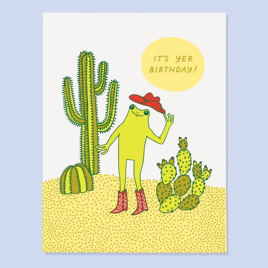 Western Frog Bday Card - A2 size (4.25" × 5.5")
