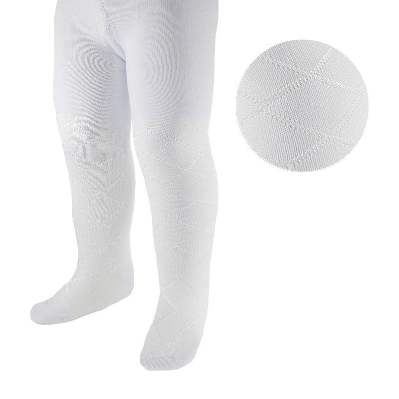 White Diamond Cotton Blend Tights
