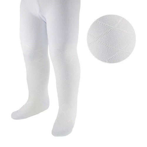 White Diamond Cotton Blend Tights