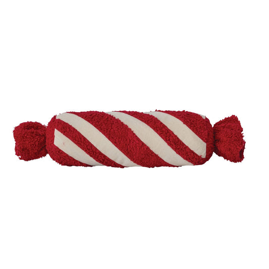 Cotton Velvet & Faux Sherpa Candy Shaped Bolster Pillow